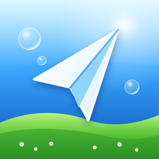 The Zurbax icon: a glossy blue paper plane